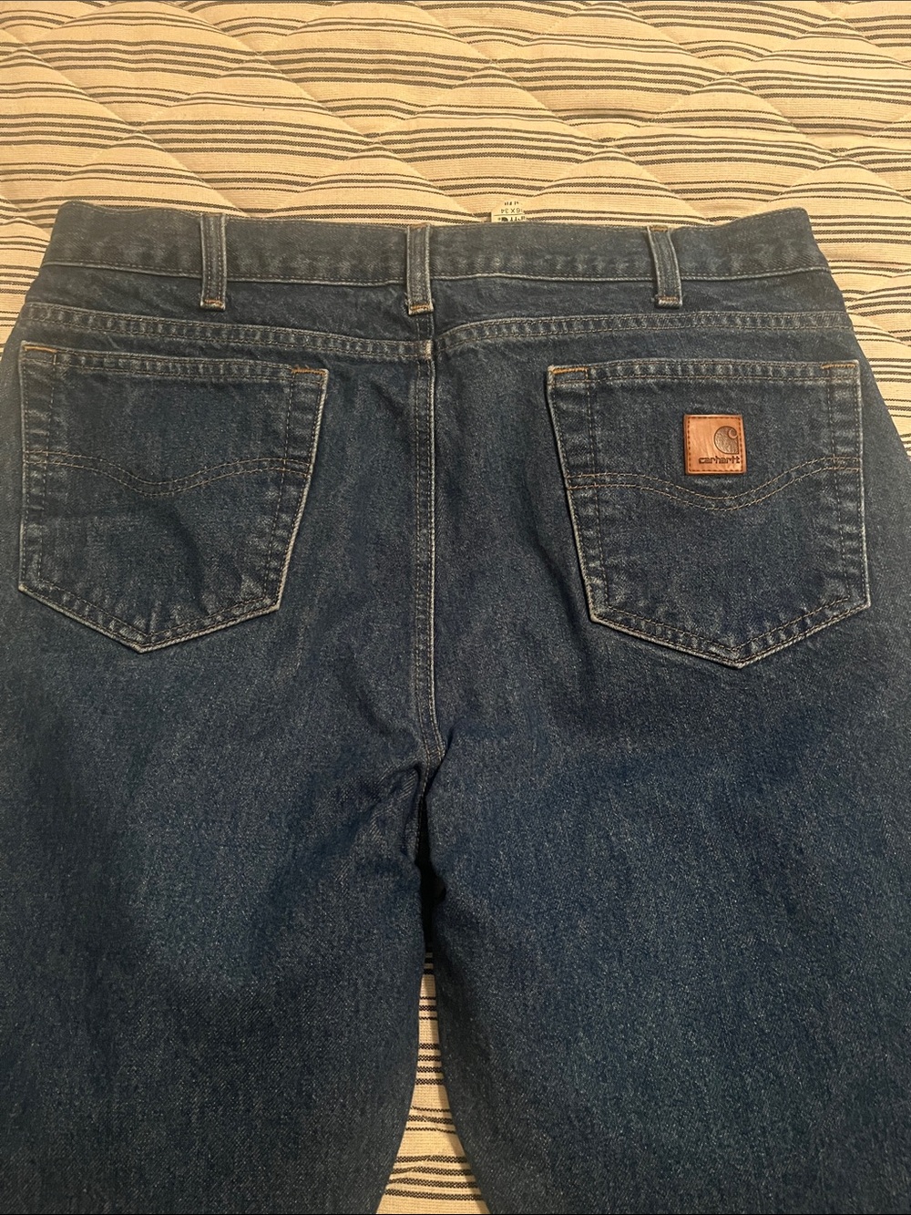 Carhartt Blue Denim Jeans with Back Pocket Patch